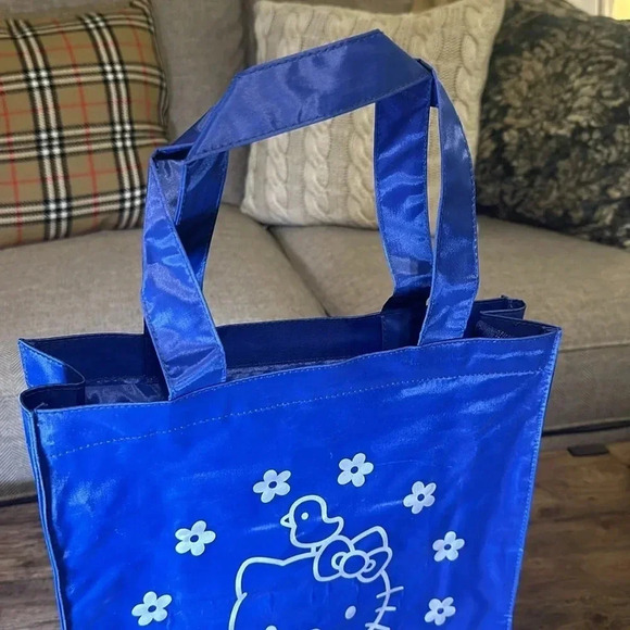 VTG 1999 hello kitty sanrio co. smiles ltd blue nylon tote handbag - Picture 2 of 16